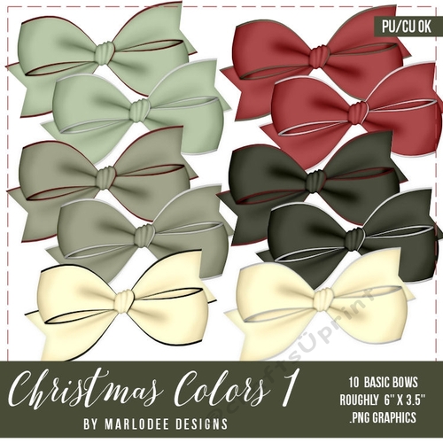 Christmas Colors 1 - Bow Graphics Pkg 1 