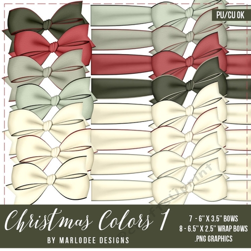 Christmas Colors 1 - Basic & Wrap Bow Graphics