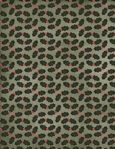 Holly with Berries on Green A4 Background Paper {CC1}