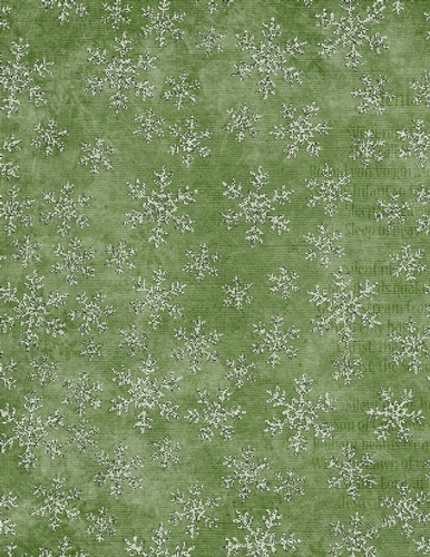 Green Glitter Snowflake Pattern on Light Green A4 Background Paper {CC1}
