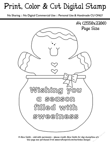 Wishing You a Season Filled with Sweetness - Gingerbread - Large Digital Stamp