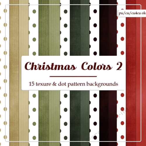 Christmas Colors 2 Cardstock & Polka Dot Digital Paper Backgrounds