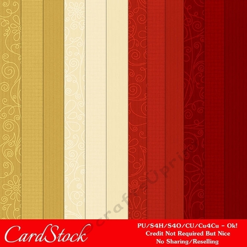 Christmas Colors 3 Cardstock & Floral A4 Size Digital Paper Backgrounds