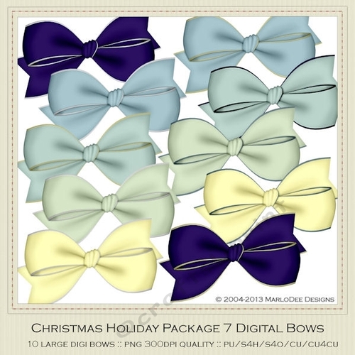 Christmas Colors 7 Digital Bows