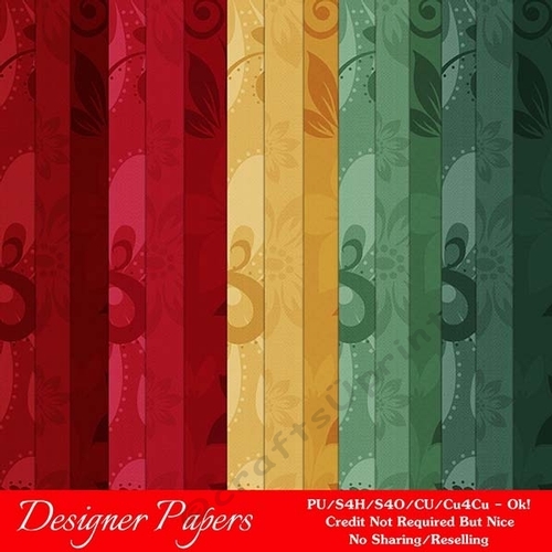 Christmas Colors 8 Floral Designs A4 Digital Paper Backgrounds