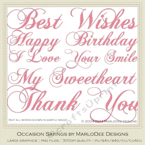 Hot Pink Glittery Foil Color set 1 - Large Collection Mix Word Art Graphics
