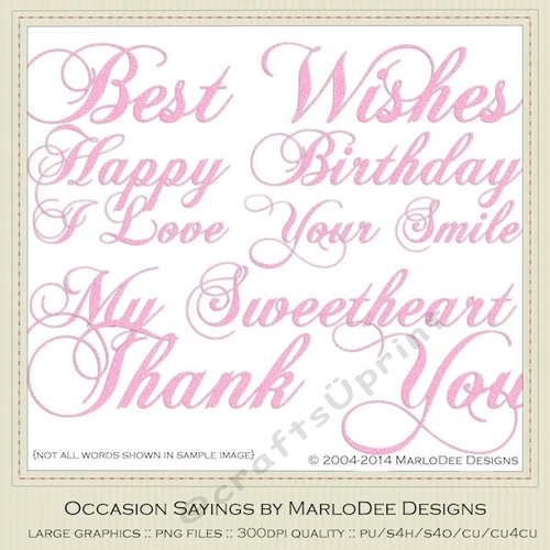 Pink Glittery Foil Color set 1 - Large Collection Mix Word Art Graphics