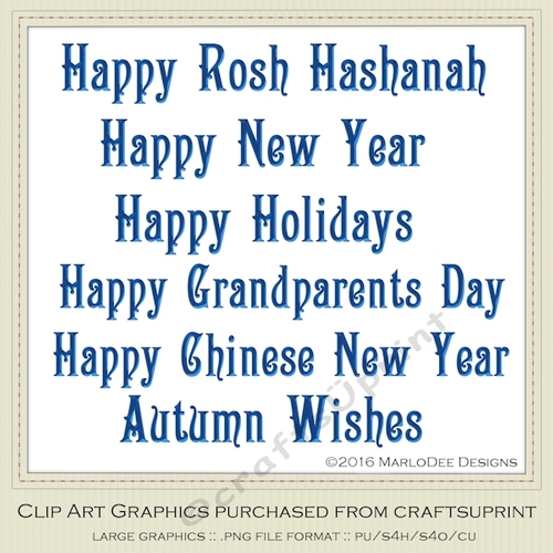 Blue Color 1 - Large Mix Holidays Word Art Graphics
