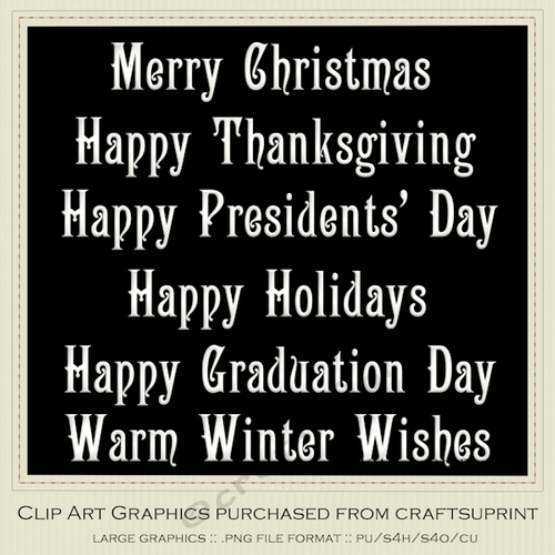 Pearl White Color - Large Mix Holidays Word Art Graphics