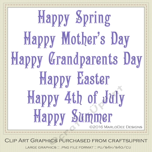 Purple Color 2 - Large Mix Holidays Word Art Graphics
