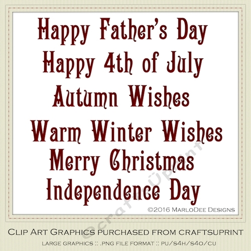 Red Color 2 - Large Mix Holidays Word Art Graphics