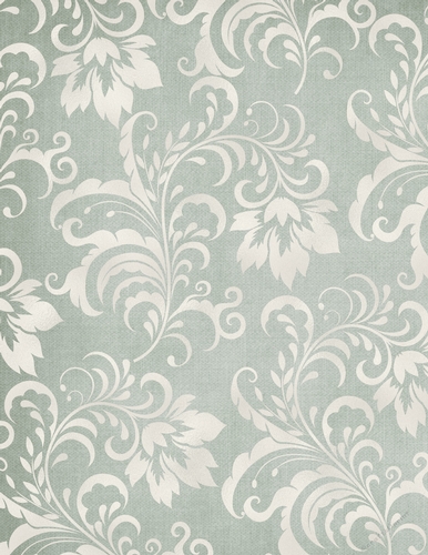Elegant Light Green Background with Pearl Cream Color Floral Pattern (WC1)