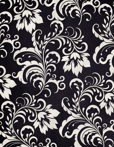Elegant Navy Blue Background with Pearl Cream Color Floral Pattern (WC1)