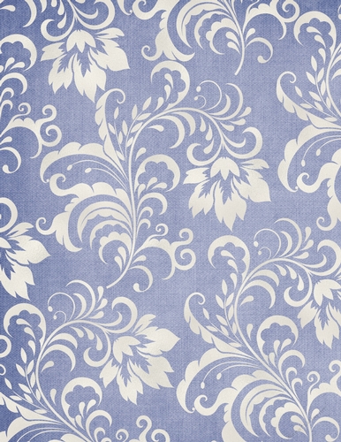 Elegant Lighter Blue Background with Pearl Cream Color Floral Pattern (WC1)