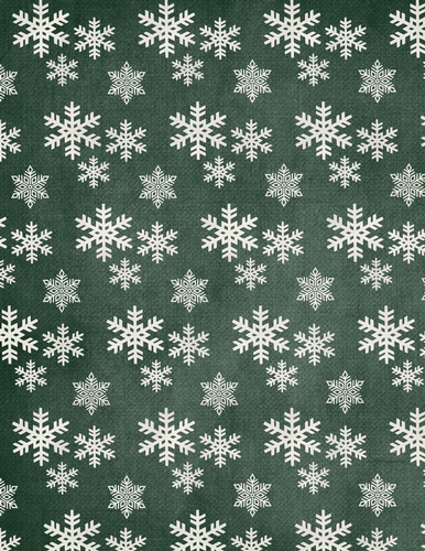 Dark Green Background with Pearl Cream Snowflake Pattern (WC1)