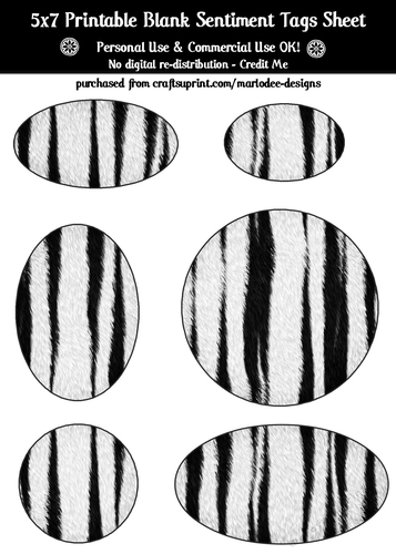Animal Fur Blank Oval Shape Sentiment Tags Sheet 4