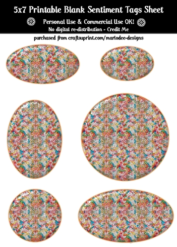 Party Candy Texture Look Blank Oval Shapes Blank Sentiment Sheet
