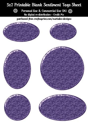 Elegant Texture Purple Metal Look Blank Oval Shapes Blank Sentiment Sheet