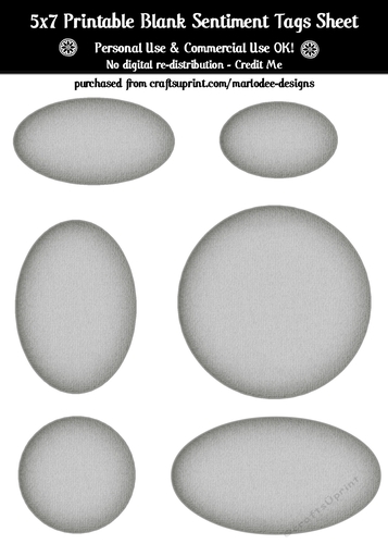 Gray Texture Look Blank Oval Shape Sentiment Tags Sheet 1 - CU4CU