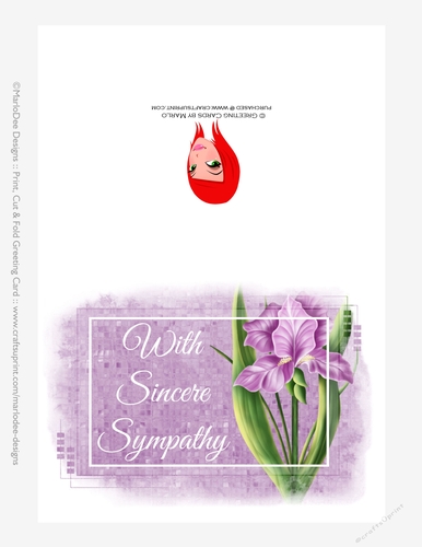 Beautiful Light Purple Iris Flower | Sympathy 5x7 Quick Cut & Fold Greeting Card