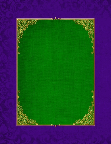 Elegant Purple with Gold Framed Green Tag - A4 Size Background