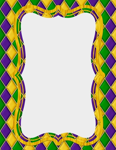 Harlequin Mardi Gras Pattern with White Tag - A4 Size Background