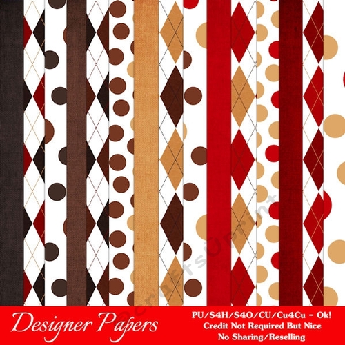 Valentines Day Colors 18 - Argyle & Dot Patterns Paper A4 Size Backgrounds
