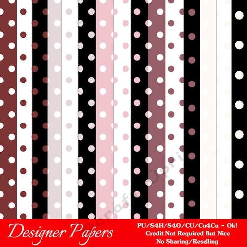 Valentines Day Colors 21 - Polka Dot Pattern A4 Size Backgrounds