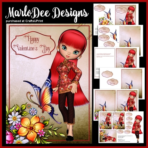 Asian Girl Mix Sentiments Mini Card Kit 1