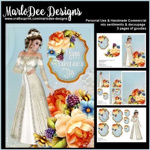 Elegant Brunette Woman with Roses Mix Sentiments Mini Card Kit