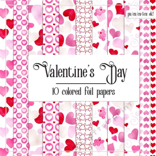 Valentines Day Colors 1 - Color Foil Texture Paper A4 Size Backgrounds