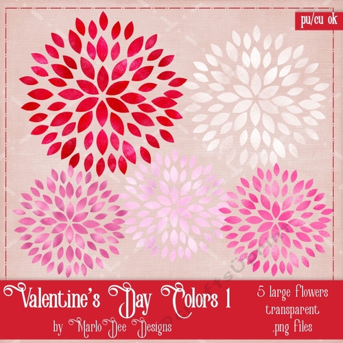 Valentines Day Colors 1 - Flowers Package 1