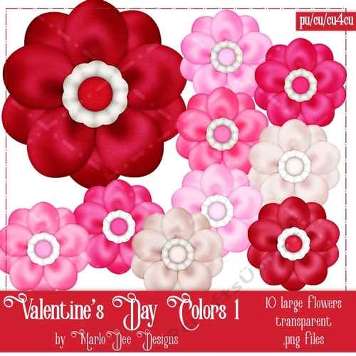 Valentines Day Colors 1 - Flowers Package 3