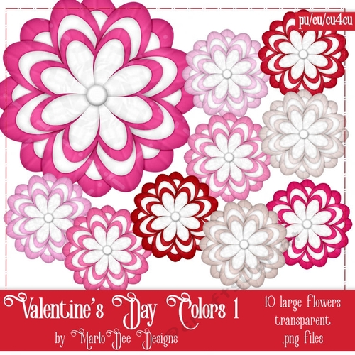 Valentines Day Colors 1 - Flowers Package 4