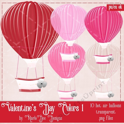 Valentines Day Colors 1 - Hot Air Balloons