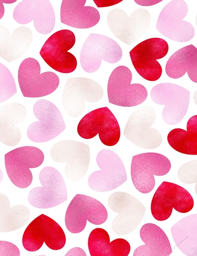 Color Foil Scattered Hearts on a A4 Size White Background 2 {VDC1}