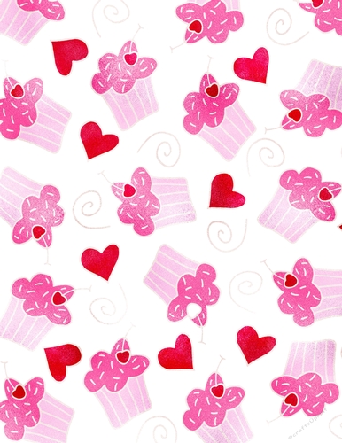 Color Foil Hearts & Cupcakes on a A4 Size White Background 1 {VDC1}