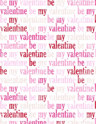 Be My Valentine Words on a A4 Size White Background 1 {VDC1}