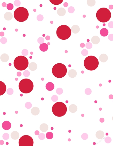 Valentine Colors Scattered Polka Dots on a A4 Size White Background 1 {VDC1}