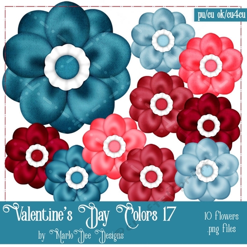 Valentines Day Colors 17 - Flowers Package 1
