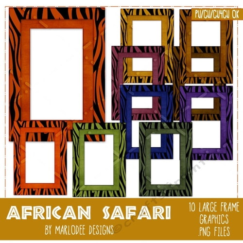 African Safari Vertical Frame Graphics Package 1