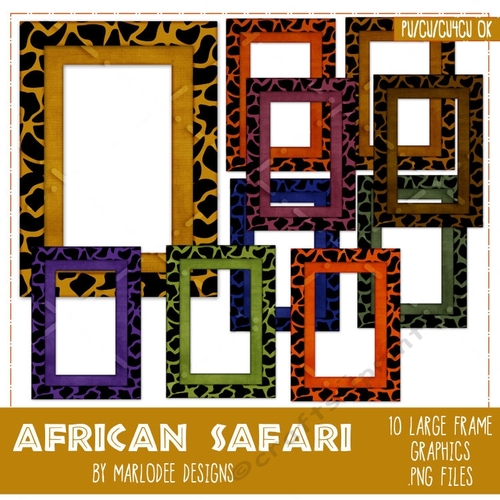 African Safari Vertical Frame Graphics Package 2