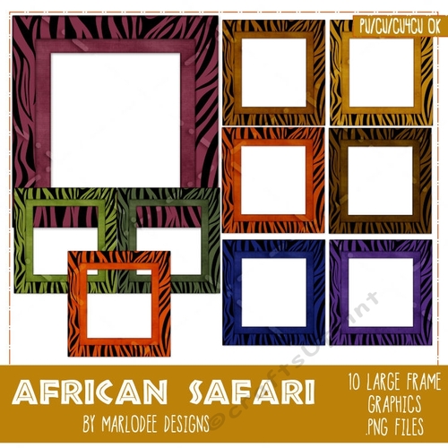 African Safari Square Frame Graphics Package 1