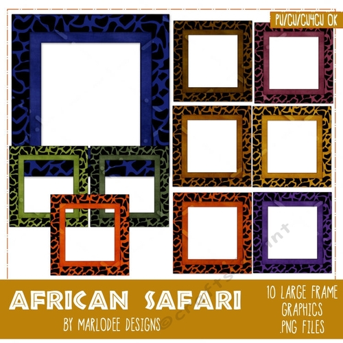African Safari Square Frame Graphics Package 2