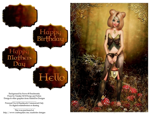 Fantasy Fairy in the Woods - Birthday, Mothers Day & More Quick Card