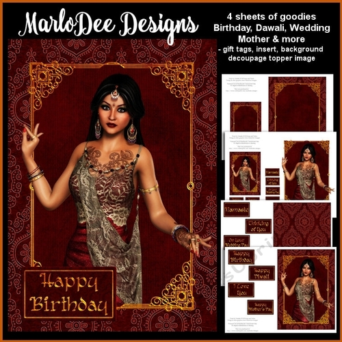 Beautiful Indian Woman Mixed Sentiments Card Mini Kit