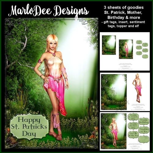 Beautiful Irish Elf in the Woods Card Mini Kit - Mixed Sentiments