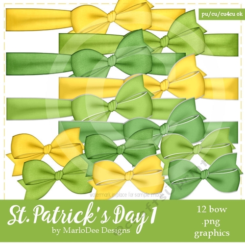 St. Patricks Day Colors 1 - Digital Bow Package 1