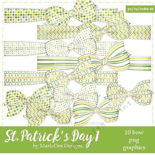 St. Patricks Day Colors 1 - Digital Bow Package 2