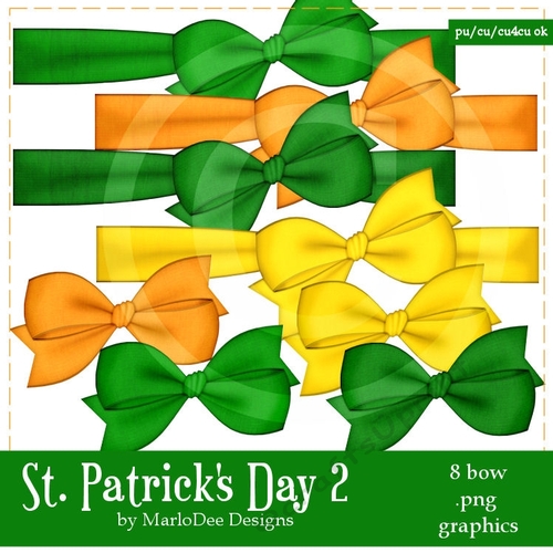 St. Patricks Day Colors 2 - Digital Bow Package 1 